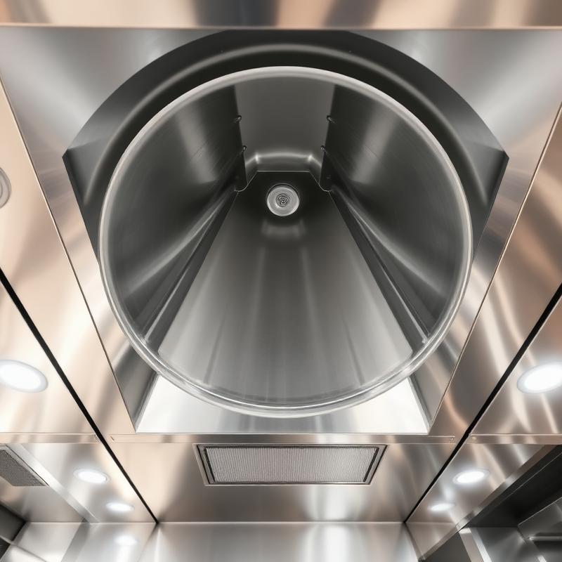 Clean commercial kitchen exhaust duct interior